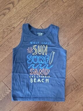 Garanimals Navy Graphic 'Sun Surf Sand Beach' Tank Top